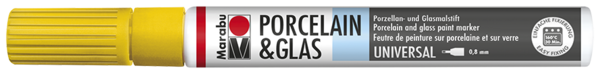 Porcelain & Glas Painter 0,8mm, žltá slnečná