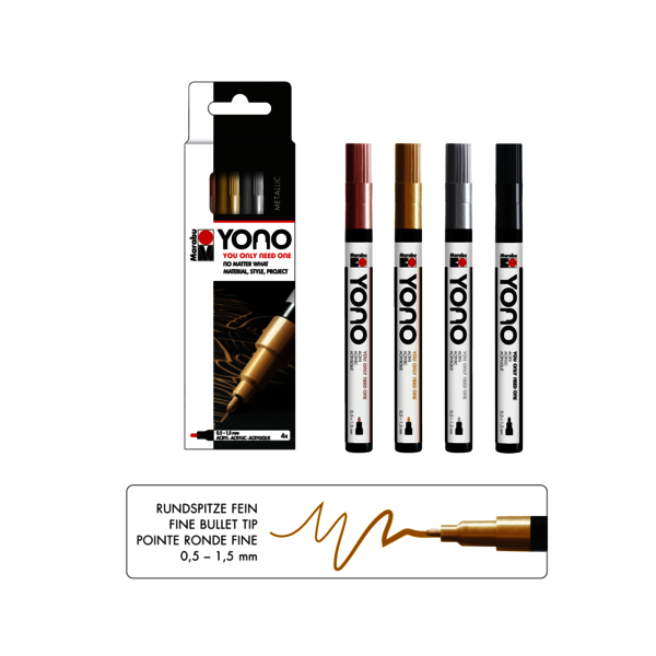 YONO Marker Set Metal 4 X 0,5 - 1,5 mm, súprava