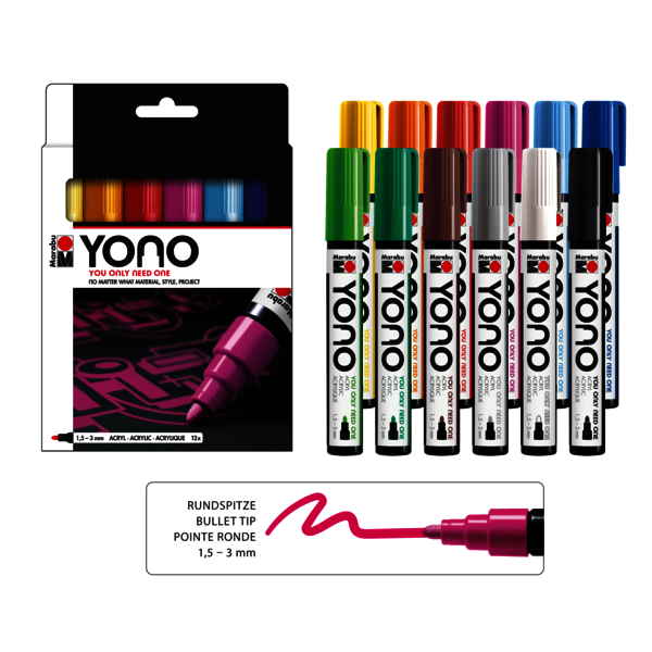 YONO Marker Set 12 X 1,5-3 mm, súprava