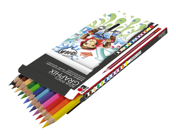 Aqua Pencil Graphix - Funky Monkey, súprava 12 akvarelových pasteliek