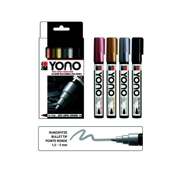 YONO Marker Set METAL 4 X 1,5-3 mm, súprava
