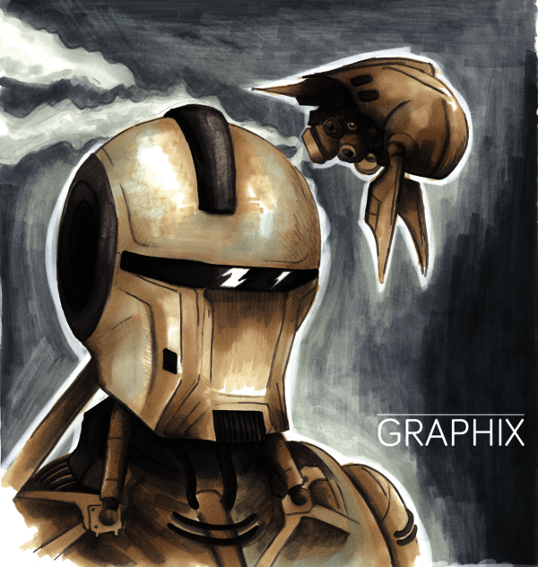 Sketch Marker Graphix ALPHA ROBOT, súprava 6 farieb