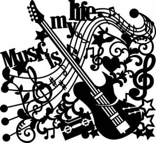 Šablóna Silhouette Music is my life 30x30 cm