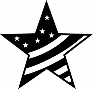 Šablóna Silhouette Big star with stripes 30x30 cm