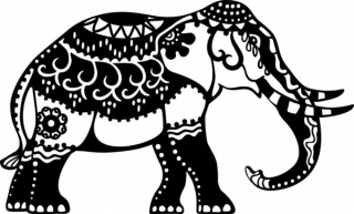 Šablóna Silhouette Indian Elephant DIN A4