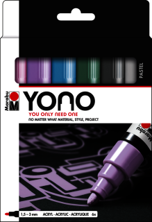 YONO Marker Set PASTEL 6 X 1,5-3 mm, súprava