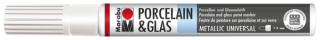 Porcelain & Glas Painter 1-2mm, metalická biela