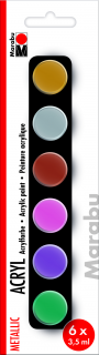 Acrylic Paints Set Metallic 6x3,5ml