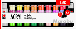 Acrylic Paints Set Basic 32x3,5ml & 2x59ml